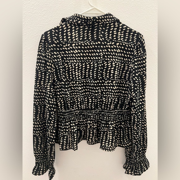 Express Smocked Waist Spotted Peplum Top, size Med US - Picture 4 of 9